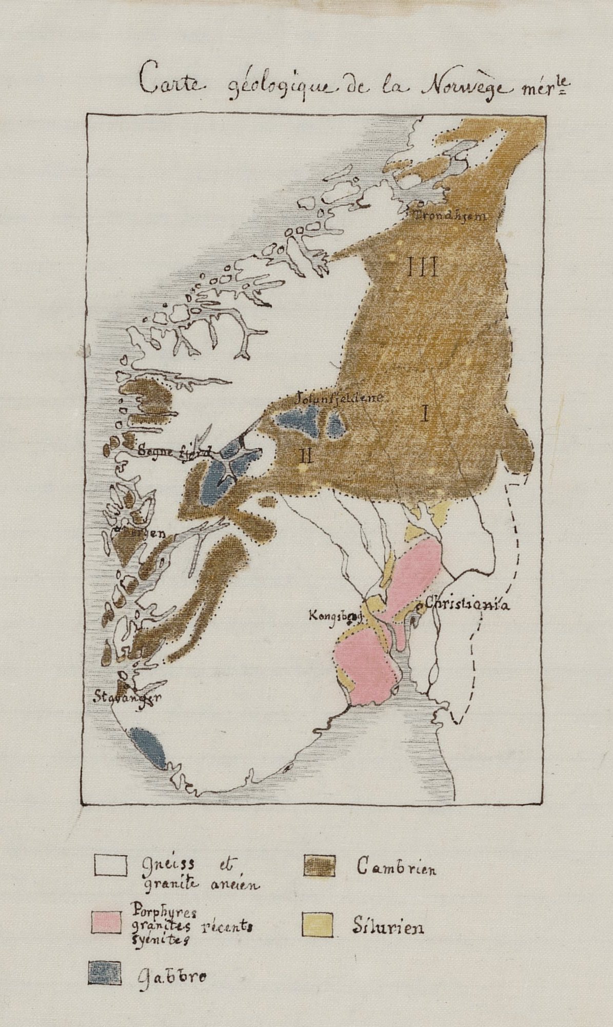 Carte géologique de la Norvège, Lucien Fèvre, 1886, M 1886 (1061)