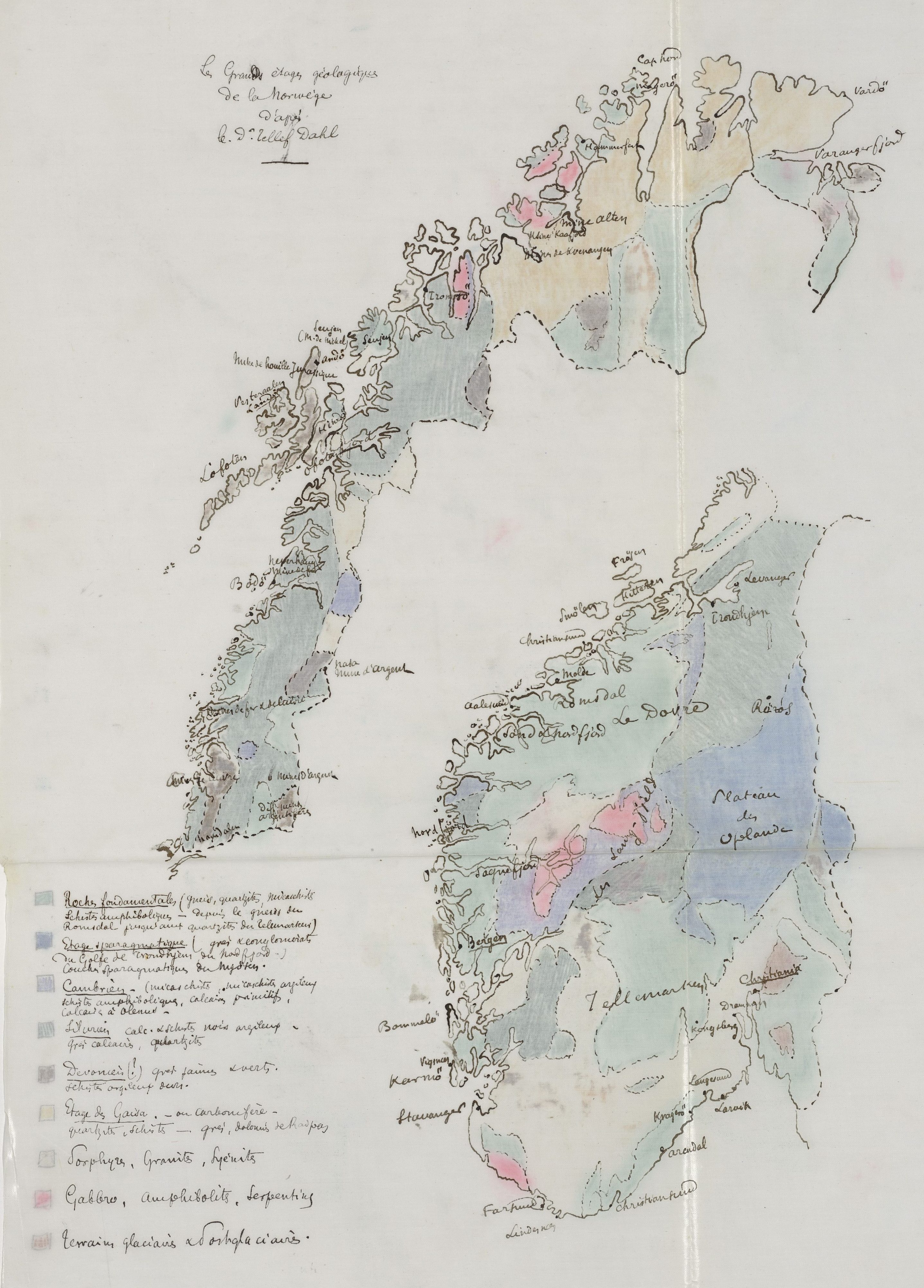 Carte géologique de la Norvège, François Villain, 1886, M 1886 (1067)