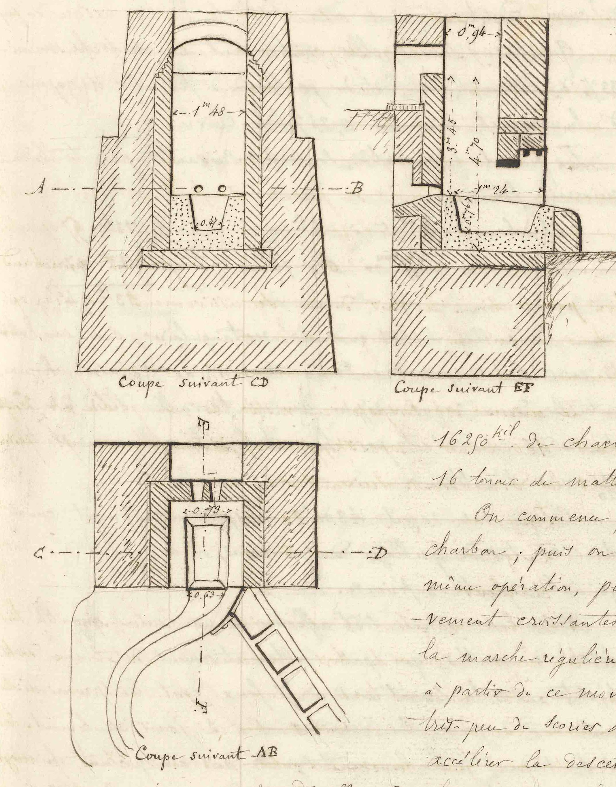 Four pour la fonte des mattes à l’usine de Röraas, Edmond Nivoit, 1864, J 1862 (294)